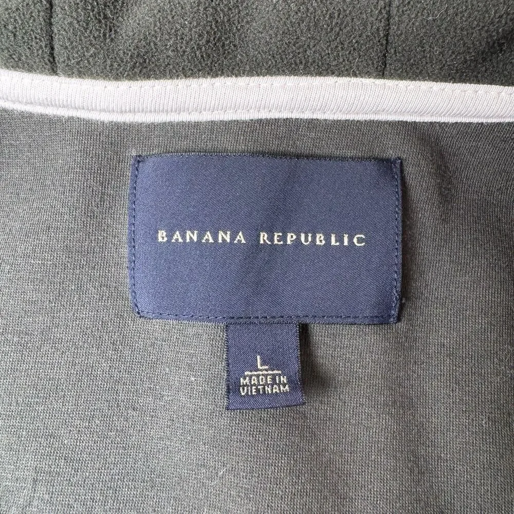 Banana‎ Republic Mens Green Fleece Full Zip Hoodie Jacket Size Large